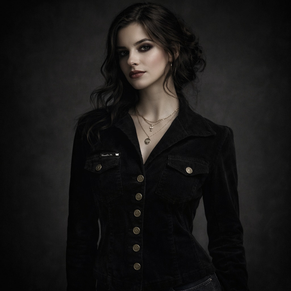 Frankie B Black Vintage Frankie B Black Corduroy Military Jacket Goth XS-S - Picture 1 of 10